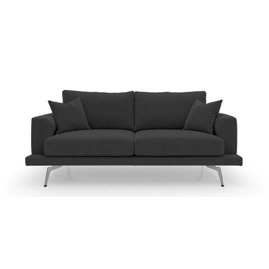 Canapé - ALTEREGO DIVANI - Logan - Tissu 100% polyester - 2 places - Noir