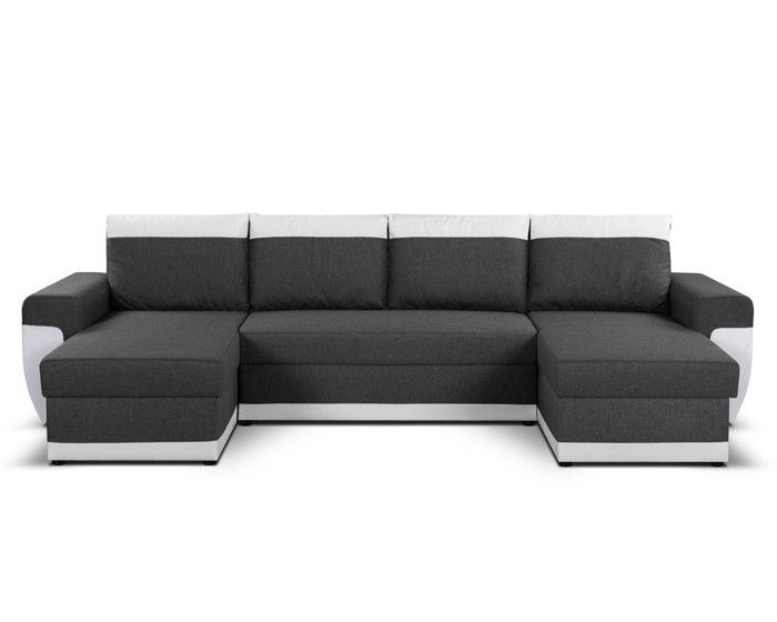 Canapé d'angle panoramique convertible 7 places avec coffres de rangement - Milan - BESTMOBILIER