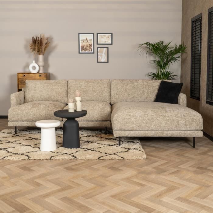 Canapé d'angle droit Denver en tissu chenille taupe - Livin24 - Moderne - 295 cm - 4 places - Beige