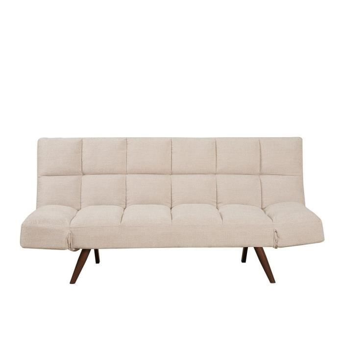 Canapé convertible Timo - Livin24 - 2 places - Beige - Tissu recyclé