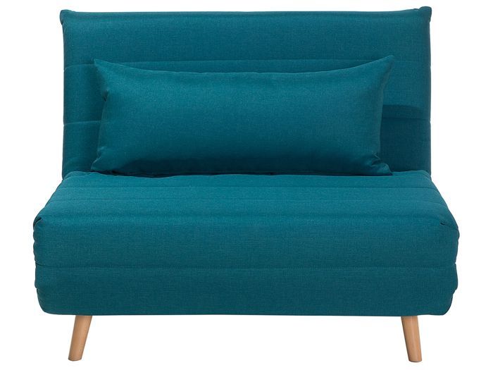 Canapé convertible BELIANI SETTEN en tissu bleu - 1 place - Réversible - Quotidien