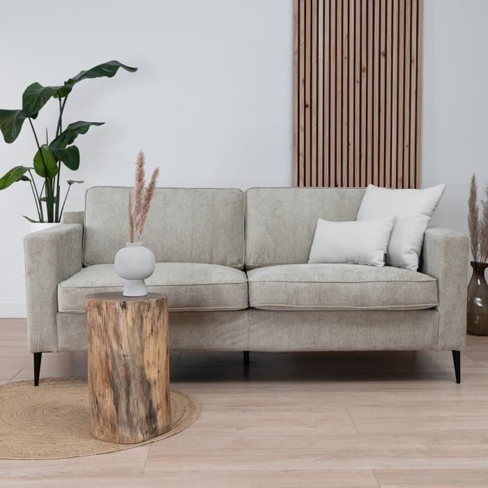 Livin24  Canapé scandinave 3 places Orlando taupe