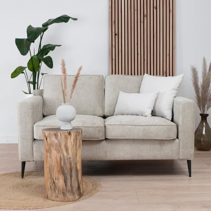 Livin24  Canapé scandinave 2 places Orlando taupe