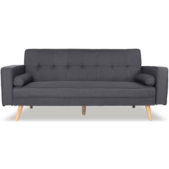Canapé convertible scandinave Tao Tissu Gris foncé