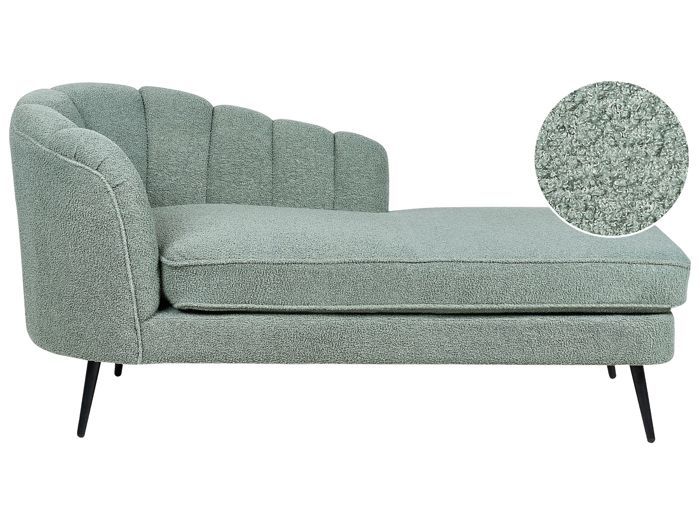 Divan côté gauche en bouclé vert ALLIER