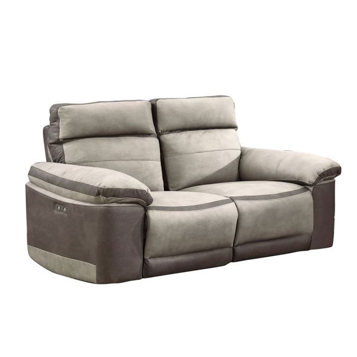 Canapé relaxation 2,5 places en tissu BEIGE - motorisé - CLARA