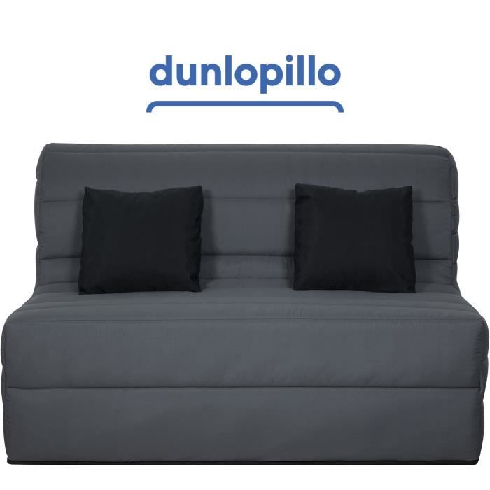 Canapé convertible UB Design Alix-BZ-140-P-Gris - 2 places - Déhoussable - Tissu - 140x190 cm