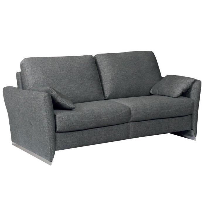 Canapé convertible SORBONNE - Inside75 - Ouverture express - Tissu - Gris - 3 places - 102x176cm
