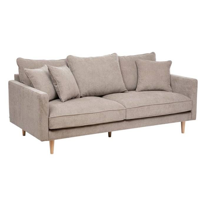 Canapé 3 places - ATMOSPHERA - Candice - 194x96cm - Beige - Déhoussable