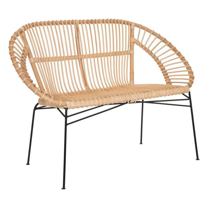Banquette - ATMOSPHERA - Keko - 2 places - Rotin et Métal - 120 x 66 x 85 cm