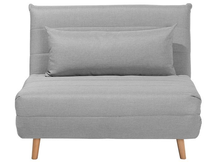 Canapé convertible en tissu gris clair - BELIANI - SETTEN - 1 place - Réversible - Quotidien