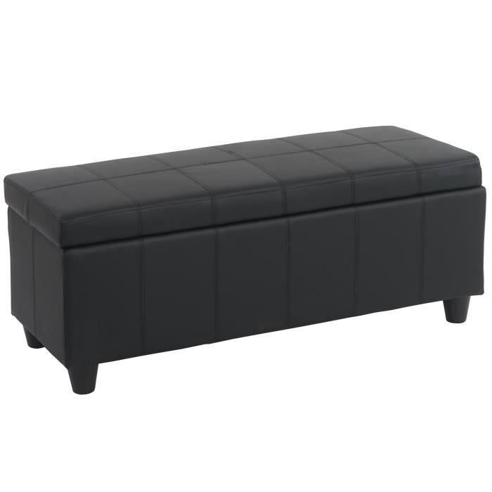 Coffre de rangement Kriens - Kriens - 114x45x45cm - Similicuir - Noir mat