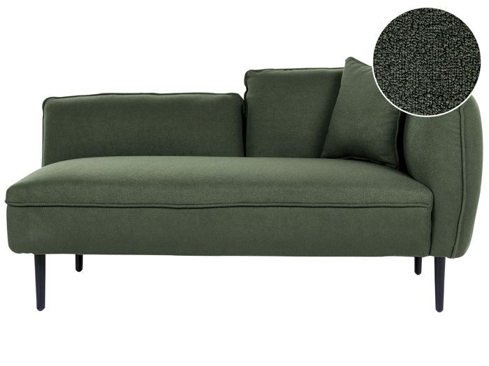 Méridienne angle droit tissu bouclé vert foncé CHEVANNES