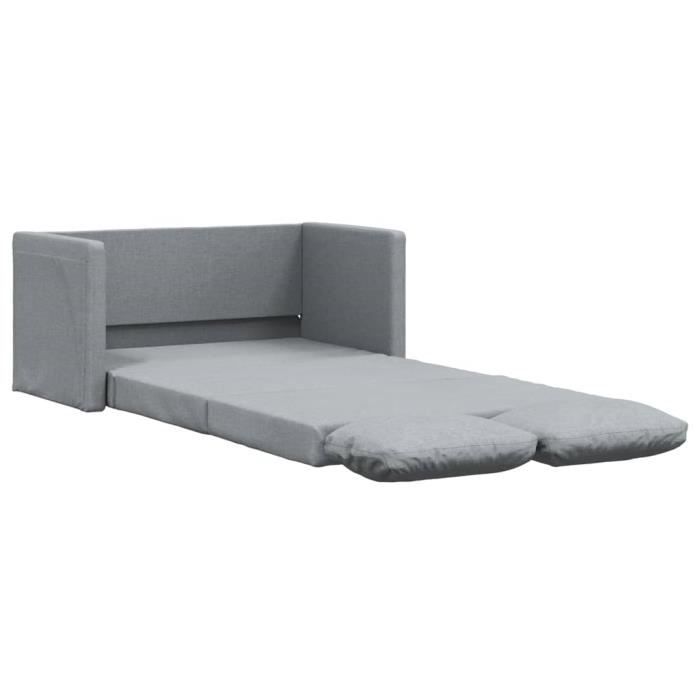 Canapé-lit 2 en 1 gris clair 112x174x55 cm tissu55 [cm]