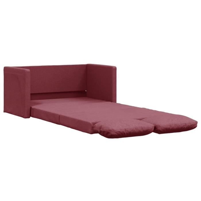 Canapé-lit 2 en 1 rouge bordeaux 112x174x55 cm tissu55 [cm]