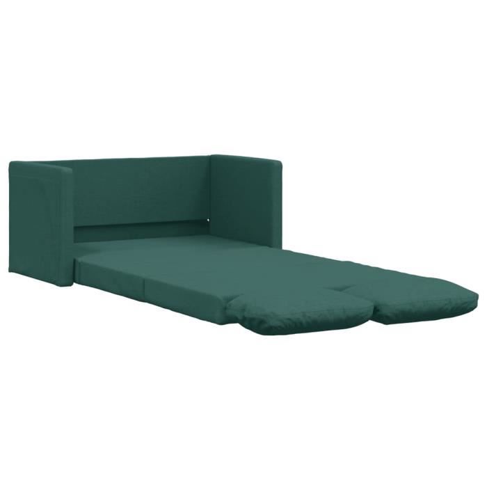 Canapé-lit 2 en 1 vert foncé 112x174x55 cm tissu55 [cm]