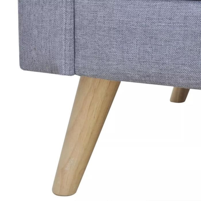 Canapé fixe 2 places Scandinave Sofa Divan - Tissu Gris clair