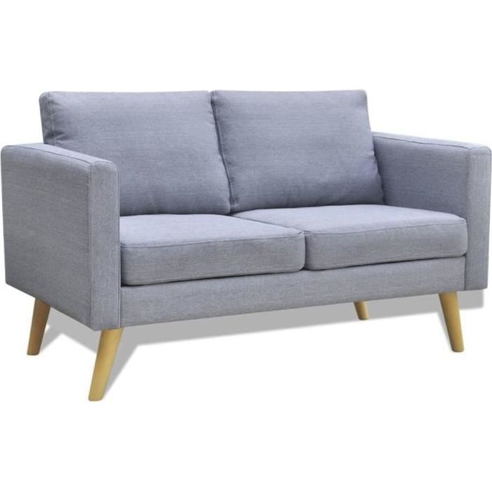 Canapés et divans de Salon Canapé Scandinave 2 Places en Tissu Gris Clair,116 x 70 x 73 cm (L x l x H)