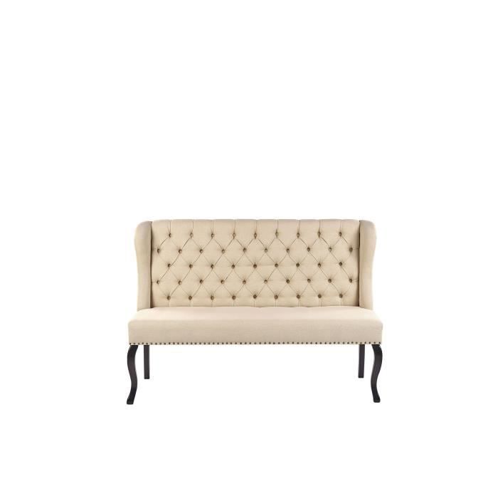 Canapé banquette 2 places en tissu beige TORSBY - BELIANI - Elégance - Chic - Moelleux