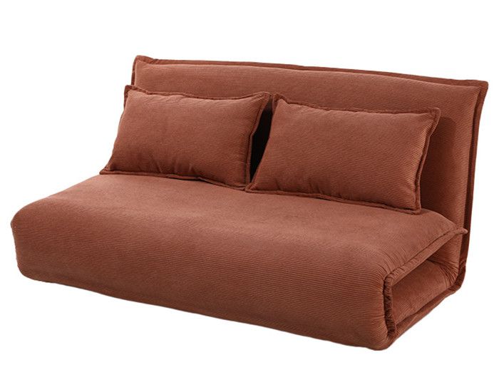 Candice - Banquette 2 places convertible clic-clac en velours côtelé - Terracotta