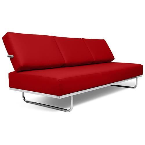 Canapé-lit style SQUAR - Simili Cuir Rouge 200