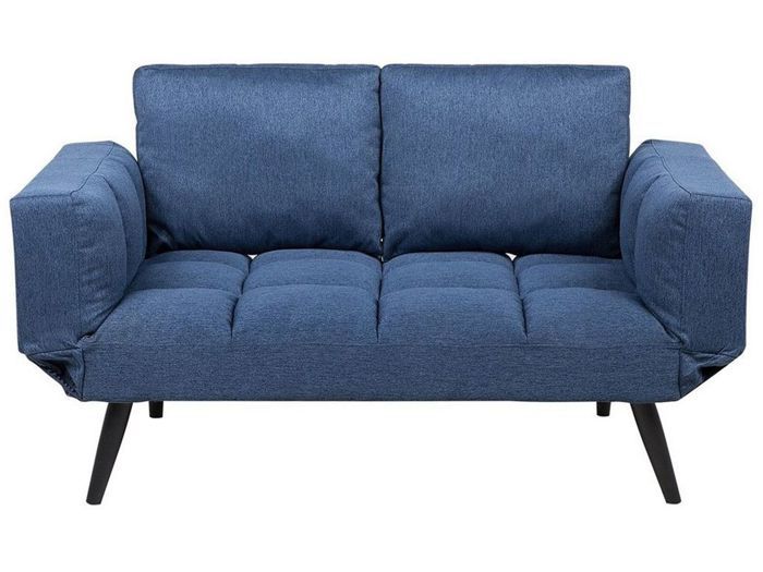 Canapé convertible 2 places en tissu bleu marine BREKKE