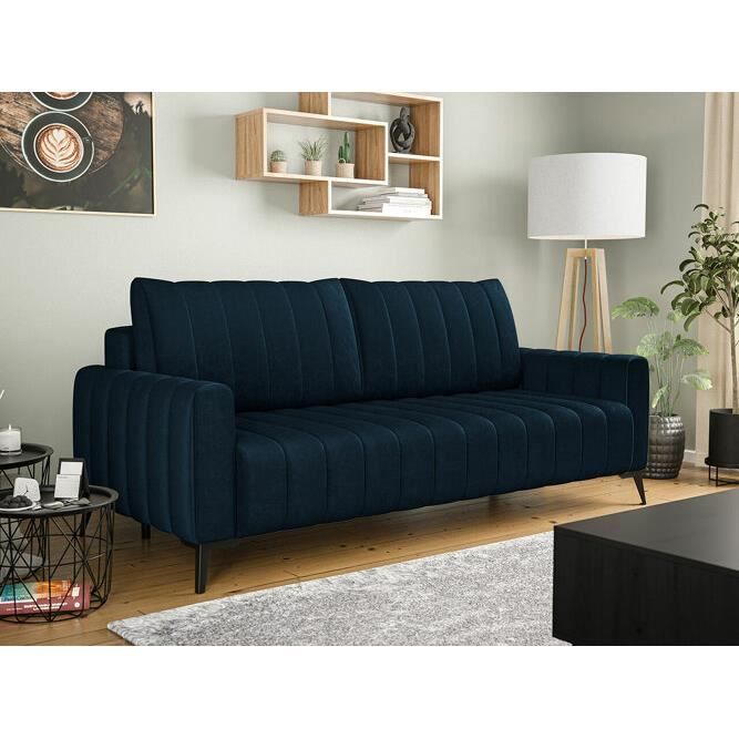 Canapé-lit Lincoln 165 - Monolith 77 - 221x92x102cm - Bleu