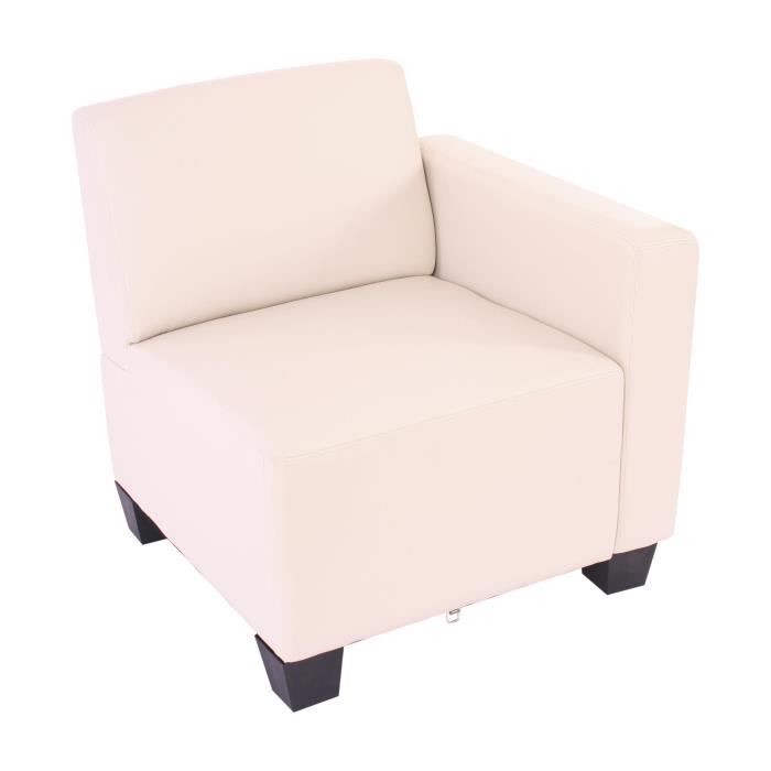 Canapé-élément Lyon - Crème - Modulaire - Simili-cuir - Design Moderne