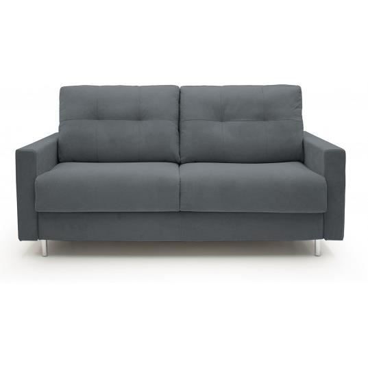 Canapé lit Rocky 3 places tissu gris foncé 160 cm 35kg