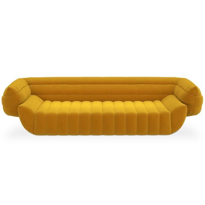 Canapé en velours - 3/4 places - Lumun Jaune 102