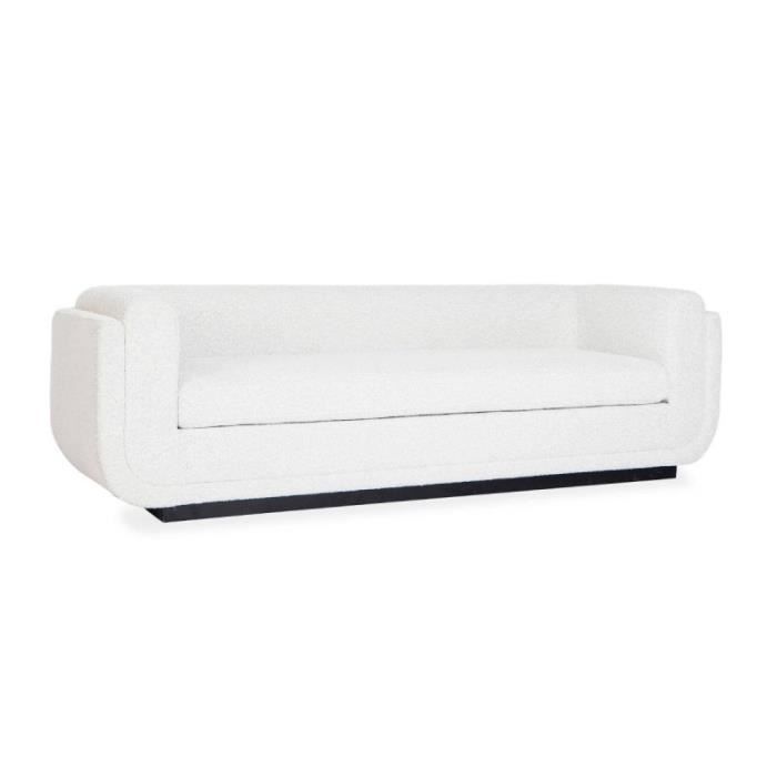 Canapé Design 3 Places - Soares - Crème - Tissu & Bois - Contemporain - Moelleux