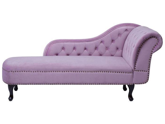 Méridienne en velours violet clair côté droit NIMES