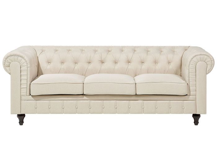 Canapé en tissu beige 3 places CHESTERFIELD