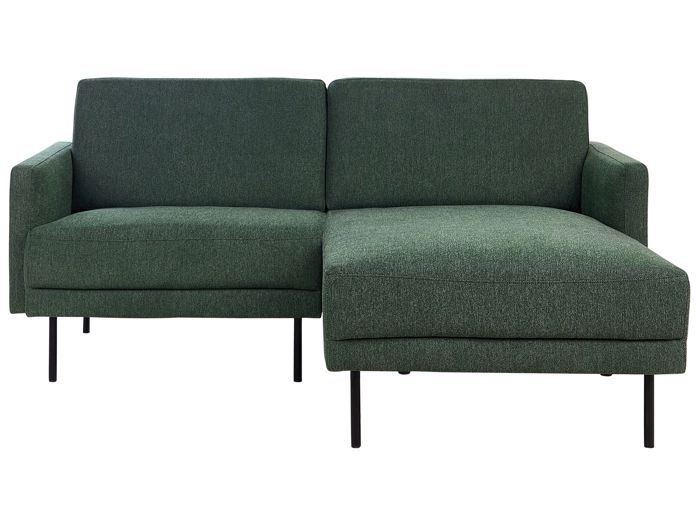 Canapé d'angle 2 places à gauche en tissu vert foncé BREDA