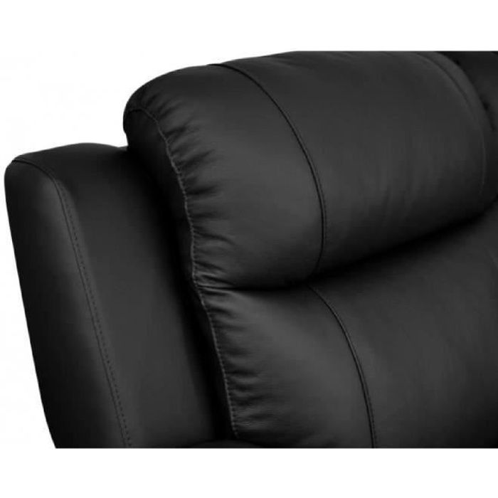 Canapé d'angle relax  cuir EVASION - Noir