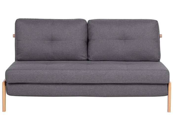 Canapé convertible 2 places en tissu gris foncé EDLAND