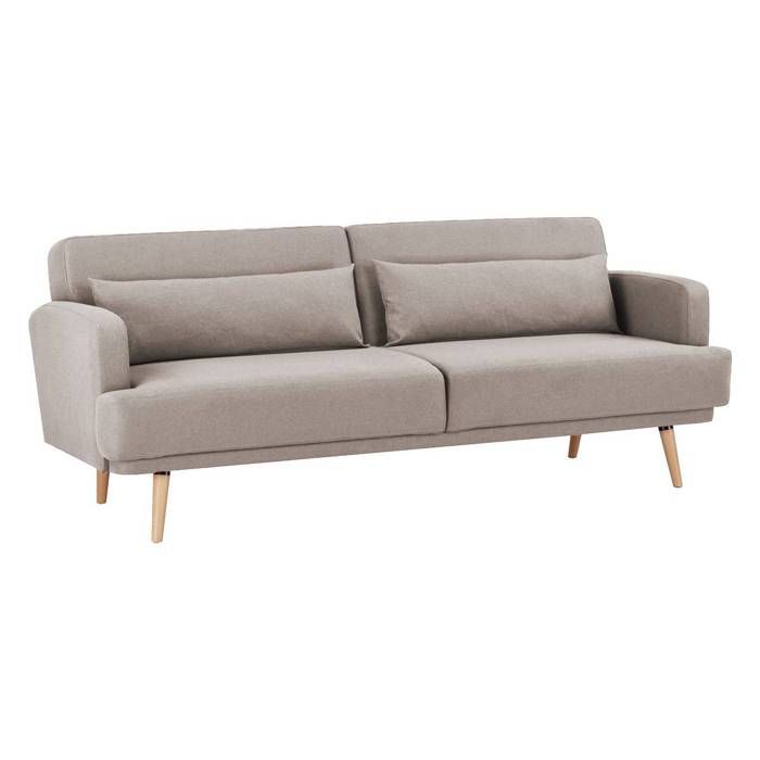 Canapé convertible Jack 3 places Beige - Atmosphera createur d'interieur
