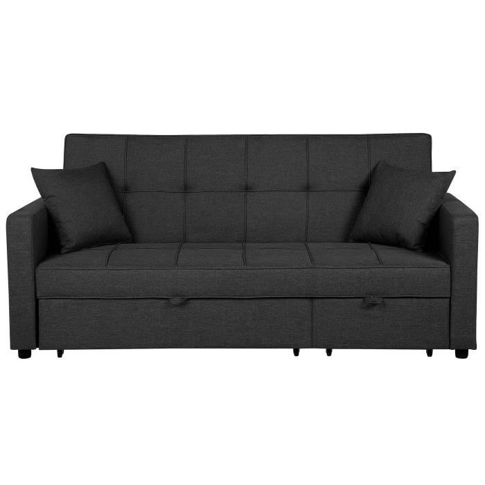Canapé convertible 3 places gris foncé GLOMMA