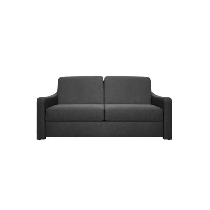 NASSAU Canapé convertible 3 places gris anthracite matelas Dunlopillo 140cm