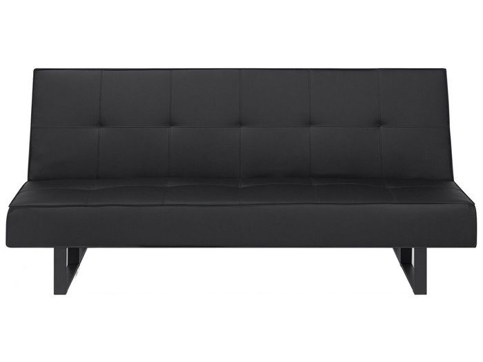 Canapé convertible 3 places en cuir PU noir DERBY PETIT