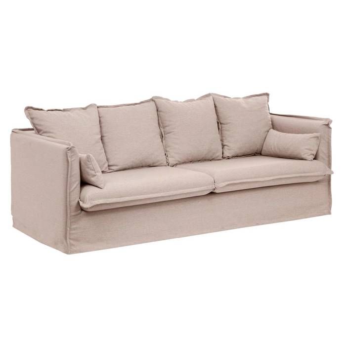 Canapé maison de campagne convertible Odilon - Beige - 200 x 102 x 78 cm