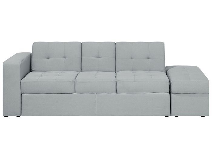Canapé convertible 3 places en tissu gris clair FALSTER