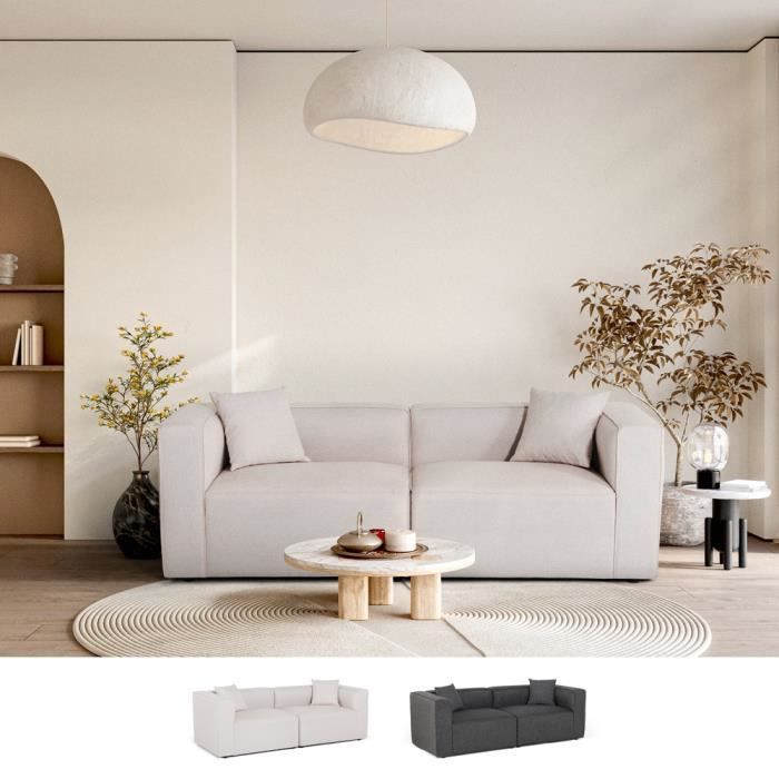 Canapé 3 places modulable moderne en tissu Neko - Beige