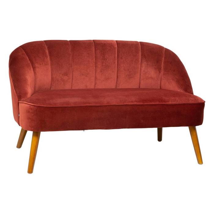 Banquette "Naova" - 2 places - velours - rose terracotta - Terracotta - Atmosphera createur d'interieur
