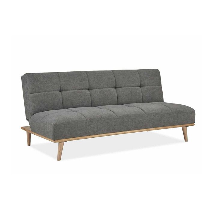 MEGHAN - Banquette clic clac scandinave 3 places gris