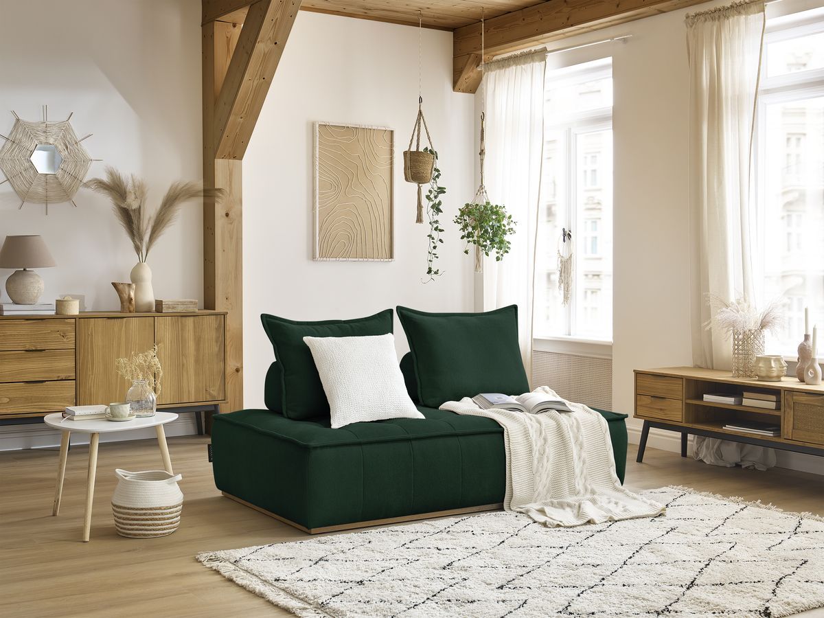 Chauffeuse 2 places sans accoudoirs ELISA vert   BOBOCHIC 2 places