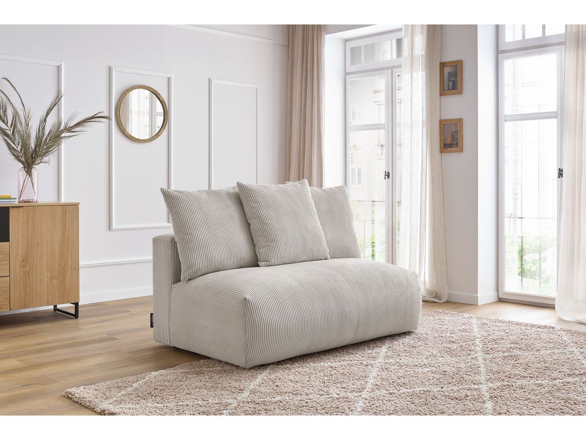 Chauffeuse 2 places sans accoudoir pour canapé modulable VOLTAIRE beige   BOBOCHIC 2 places