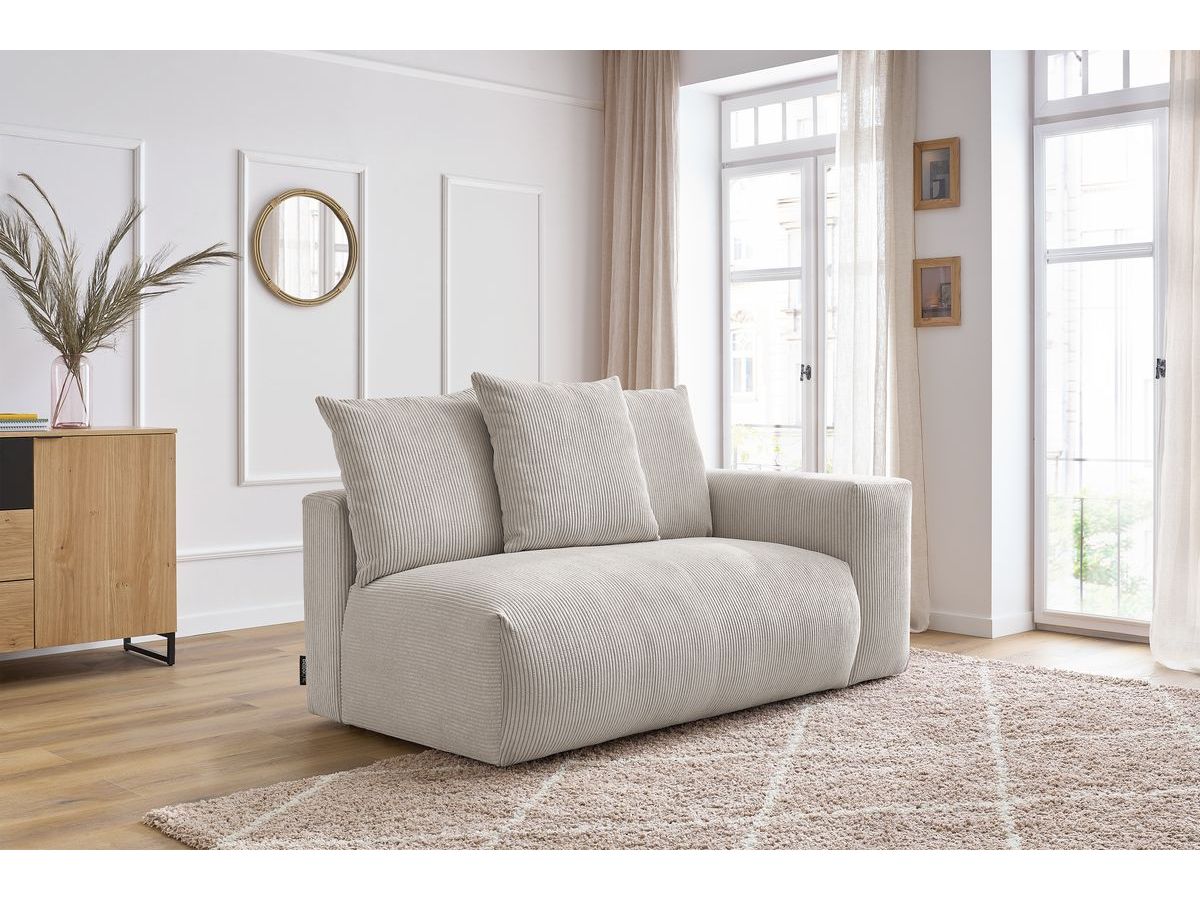 Chauffeuse 2 places avec accoudoir pour canapé modulable VOLTAIRE beige  angle droit BOBOCHIC 2 places