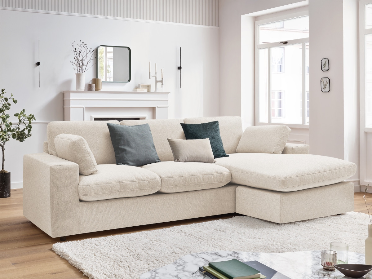 Canapé d'angle réversible compact BELAIR beige   BOBOCHIC 3 places