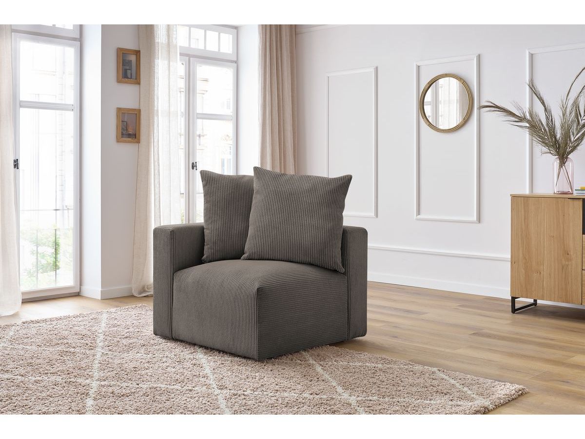Angle pour canapé modulable VOLTAIRE taupe  angle gauche BOBOCHIC 1 places